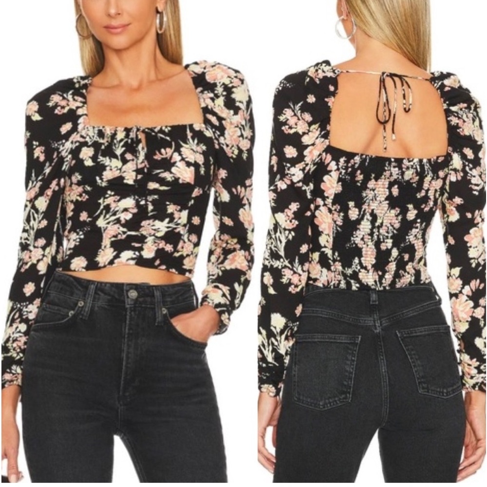 Floral Black Women's Top